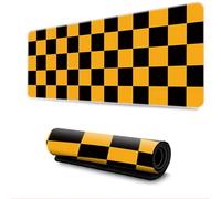 Hearda Alfombrilla Ratón XXL/XL/L, Impresión de Tablero de Ajedrez Alfombrilla Rató, Alfombrilla Gaming con Bordes Cosidos Base Antideslizante,Mouse Pad para Oficinas Hogares (900x400x3mm,Naranja2)