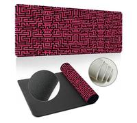 Hearda Alfombrilla Ratón XXL/XL/L, Laberinto Multicolor Alfombrilla Rató, Alfombrilla Gaming con Bordes Cosidos y Base Antideslizante, Mouse Pad para Oficinas y Hogares (600x300x3mm,Rojo Rosado)