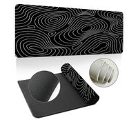 Hearda Alfombrilla Ratón XXL/XL/L, Líneas de Contorno Coloridas Alfombrilla Rató, Alfombrilla Gaming con Bordes Cosidos Base Antideslizante, Mouse Pad para Oficinas Hogares (900x400x3mm,Negro)