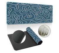 Hearda Alfombrilla Ratón XXL/XL/L, Líneas de Contorno Coloridas Alfombrilla Rató, Alfombrilla Gaming con Bordes Cosidos Base Antideslizante, Mouse Pad para Oficinas Hogares (1200x600x3mm,Gris azulado)