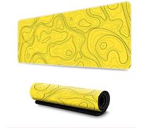 Hearda Alfombrilla Ratón XXL/XL/L, Líneas Tecnológicas Alfombrilla Rató, Alfombrilla Gaming con Bordes Cosidos y Base Antideslizante, Mouse Pad para Oficinas y Hogares (Amarillo,1000x500x3mm)