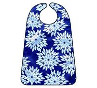 Hearda Baberos Adultos Lavables y Reutilizables, Impermeables Baberos para Adultos Mayores con Recogemigas y Corchetes Ajustables, para Personas Hombres Mujeres y Discapacitadas (Azul)