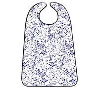 Hearda Baberos Adultos Lavables y Reutilizables, Impermeables Baberos para Adultos Mayores con Recogemigas y Corchetes Ajustables, para Personas Hombres Mujeres y Discapacitadas (Azul y Blanco)