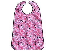 Hearda Baberos Adultos Lavables y Reutilizables, Impermeables Baberos para Adultos Mayores con Recogemigas y Corchetes Ajustables, para Personas Hombres Mujeres y Discapacitadas (Flores de cerezo 8)