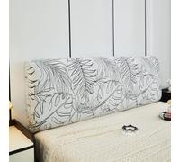 Hearda Cabecera Simple Moderno, Elástica Funda para Cabecero de Cama,Todo Incluido Prueba de Polvo Cabecero, Protector de Cabecero Cama para Decoración Dormitorio (Monstera,120cm)