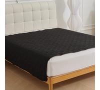 Hearda Empapadores Cama Adultos Lavables, Ultra Absorbente Reutilizable, Empapadores Perros Bebe Anciano, Protector Cama Impermeable Adecuado para Sofás, 1 Pieza Color Sólido (Negro,75x127cm)