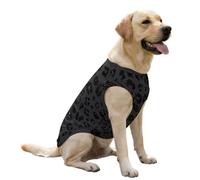 Hearda Estampado de Leopardo Chaleco de Refrigeración para Perro Ligero, Chaleco de Enfriamiento para Mascotas Ligero y Transpirable, Camisa Verano Refrigerante para Medianos Gatos (Negro,XXL)