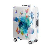Hearda Funda Maleta Elástica, Estampado de Mariposas Funda para Maletas 18-32 Pulgadas, Cubierta de Equipaje Lavable y Reutilizable, Viajar Protectora Anti-Rasguños (Aguamarina,XL(29-32pulgadas))