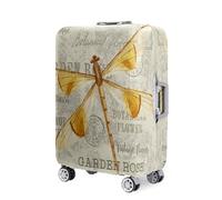 Hearda Funda Maleta Elástica,Patrón de libélula Funda para Maletas 18-32 Pulgadas,Cubierta de Equipaje Lavable y Reutilizable,Viajar Protectora Anti-Rasguños Anti Polvo (Dorado,S(18-21pulgadas))