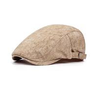 Hearda Gorra Plana Hombre Mujer Verano Ajustable Gorras Newsboy Planas Confort Boina Beret con Retro Color Sólido Rayas Boinas Mujer Gatsby Hat Transpirable Cap Sombreros Baker (Caqui,Talla única)