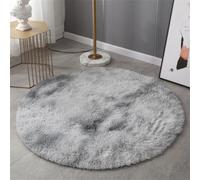 Hearda Grueso Peluche Esponjoso Alfombra Redonda, Grande Alfombras Redondas Lavable, Otoño Invierno Antideslizante Alfombra Salon Redondas para Cocina Habitacion Oficina (140cm,Gris)