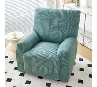 Hearda Jacquard de Moda Funda para Sillón Relax Reclinable, Estampados Funda de Sillón Relax Funda Elástica para Sillón Reclinable 4 Piezas con Bolsillos Laterales (Verde)