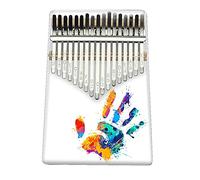 Hearda Kalimba 17 Teclas Piano de Pulgar con Instrucciones de Estudio y Martillo de Afinación, Estilo Rockero 3D Instrumento Musical Portátil Un Regalo para Niños, Principiantes Adultos (Mano)
