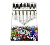 Hearda Kalimba 17 Teclas Piano de Pulgar con Instrucciones de Estudio y Martillo de Afinación, Estilo Rockero 3D Instrumento Musical Portátil Un Regalo para Niños, Principiantes Adultos (Pintada)