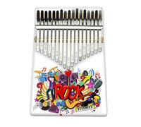 Hearda Kalimba 17 Teclas Piano de Pulgar con Instrucciones de Estudio y Martillo de Afinación, Estilo Rockero 3D Instrumento Musical Portátil Un Regalo para Niños, Principiantes Adultos (Etapa)