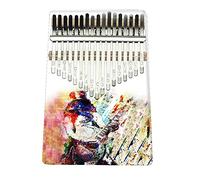 Hearda Kalimba 17 Teclas Piano de Pulgar con Instrucciones de Estudio y Martillo de Afinación, Estilo Rockero 3D Instrumento Musical Portátil Un Regalo para Niños, Principiantes Adultos (Estilo Arte)