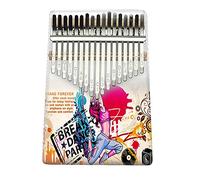 Hearda Kalimba 17 Teclas Piano de Pulgar con Instrucciones de Estudio y Martillo de Afinación, Estilo Rockero 3D Instrumento Musical Portátil Un Regalo para Niños, Principiantes Adultos (Músico)