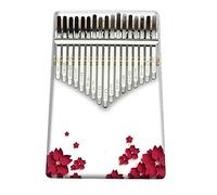 Hearda Kalimba 17 Teclas Piano de Pulgar con Instrucciones de Estudio y Martillo de Afinación, Flores 3D Instrumento Musical Portátil Un Regalo para Niños, Principiantes Adultos (Flor de melocotón)