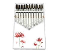 Hearda Kalimba 17 Teclas Piano de Pulgar con Instrucciones de Estudio y Martillo de Afinación, Flores 3D Instrumento Musical Portátil Un Regalo para Niños, Principiantes Adultos (Flor de Higan)