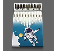 Hearda Kalimba 17 Teclas Piano de Pulgar con Instrucciones de Estudio y Martillo de Afinación, Instrumento Musical Portátil Un Regalo para Niños Principiantes Adultos (Cosmonauta)