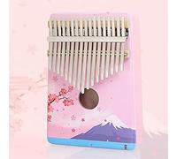 Hearda Kalimba 17 Teclas Piano de Pulgar con Instrucciones de Estudio y Martillo de Afinación, Pintura 3D Instrumento Musical Portátil Un Regalo para Niños, Principiantes Adultos (Flores de cerezo)