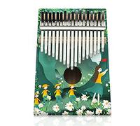 Hearda Kalimba 17 Teclas Piano de Pulgar con Instrucciones de Estudio y Martillo de Afinación, Pintura 3D Instrumento Musical Portátil Un Regalo para Niños, Principiantes Adultos (Salida de primavera)