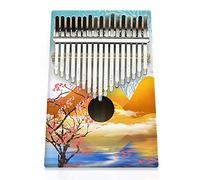 Hearda Kalimba 17 Teclas Piano de Pulgar con Instrucciones de Estudio y Martillo de Afinación, Pintura 3D Instrumento Musical Portátil Un Regalo para Niños, Principiantes Adultos (montaña)