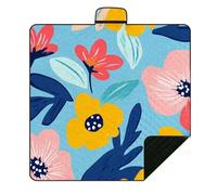 Hearda Manta Picnic, Manta de Playa con Patrón 3D Impermeable Aislante Térmico, Alfombrilla Plegable Portátil con Asa para Camping (Flor 3,200x200cm)