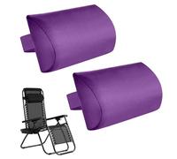 Hearda Paquete de 2 Reposacabezas Silla Exterior para Tumbona, Cojines del Reposacabezas Impermeable para Silla de Solar con Elásticas Ajustables para Jardín Playa (36 * 17 * 6cm,Morado)