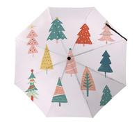 Hearda Paraguas Plegable Manual, Árbol de Navidad Impresión 3D Paraguas Antiviento UV Protección Compacto Paraguas Impermeable Resistente al Viento Paraguas Ligero de Viaje (Feliz Navidad)