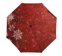 Hearda Paraguas Plegable Manual, Copo de Nieve Navidad Impresión 3D Paraguas Antiviento UV Protección Compacto Paraguas Impermeable Resistente al Viento Paraguas de Viaje (Copo de Nieve 1)