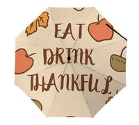 Hearda Paraguas Plegable Manual, Feliz Acción de Gracias Impresión 3D Paraguas Antiviento UV Protección Compacto Paraguas Impermeable Paraguas Ligero de Viaje (Festival de la Cosecha)