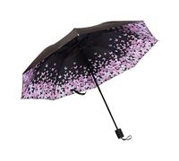 Hearda Paraguas Plegable Manual, Paraguas Antiviento Compacto Color Sólido Manual Paraguas Impermeable Resistente Paraguas de Viaje Ligero (Flor E,Diámetro 99cm)