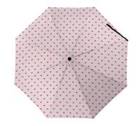 Hearda Paraguas Plegable Manual,Patrón Amor Corazon 3D Paraguas Antiviento UV Protección Compacto Paraguas Impermeable Paraguas Ligero de Viaje para Hombre Mujer y Infantil (Corazón de Amor Rosa)