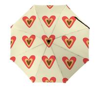 Hearda Paraguas Plegable Manual,Patrón Amor Corazon 3D Paraguas Antiviento UV Protección Compacto Paraguas Impermeable Paraguas Ligero de Viaje para Hombre Mujer y Infantil (Amor Corazon)