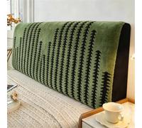Hearda Patrón Árbol Jacquard Cabecera, Elástica Funda para Cabecero de Cama, Todo Incluido Prueba de Polvo Cabecero, Individual/Doble/King Protector de Cabecero Cama Decoración (Verde,210cm)