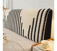 Hearda Patrón Árbol Jacquard Cabecera, Elástica Funda para Cabecero de Cama, Todo Incluido Prueba de Polvo Cabecero, Individual/Doble/King Protector de Cabecero Cama Decoración (Negro Beige,220cm)