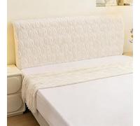 Hearda Patrón de Calabaza Cabecera, Elástica Funda para Cabecero de Cama, Todo Incluido Prueba de Polvo Cabecero, Individual/Doble/King Protector de Cabecero Cama Decoración (Blanco,190cm)