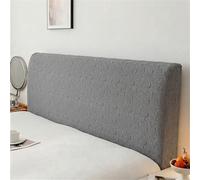 Hearda Patrón de Hojas Jacquard Cabecera,Elástica Funda para Cabecero de Cama,Todo Incluido Prueba de Polvo Cabecero,Individual/Doble/King Protector de Cabecero Cama Decoración (Gris,150cm)