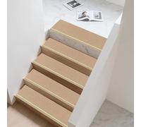 Hearda Pisadas para Escalones 5/10/15 Piezas, Antideslizantes Alfombra Vinilica con Efecto Luminoso, Alfombra Escaleras para Mayores, Niños, Mascotas (Caqui,15 Piezas)