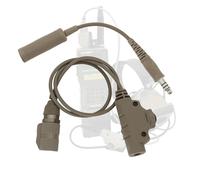 HEARFALCOM U94 PTT Tactical Hunting Airsoft - Accesorio de Auriculares Militares de 6 Pines V2 PTT con Cable de conversión de definición Compatible con Walkie Talkie A/PRC 148 152 (DE)