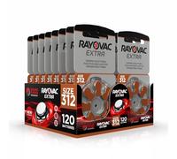 Hearing360 120 pilas para audífonos Rayovac Extra modelo 312, mayor duración, compatibilidad universal, sin mercurio (15 blíster de 8 pilas)