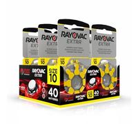 Hearing360 40 Pilas para audífonos Rayovac Extra Modelo 10, de Larga duración, compatibilidad Universal con Todos los audífonos, sin Mercurio, práctico y Seguro, 5 blíster de 8 Unidades Cada uno.