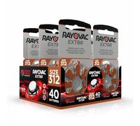 Hearing360 40 pilas para audífonos Rayovac Extra modelo 312, mayor duración, compatibilidad universal, sin mercurio (5 blísteres de 8 pilas)