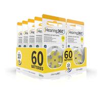 Hearing360 Pilas para audífonos PR70 tamaño 10, pilas sin mercurio extra durabilidad y fiabilidad (10 blísteres amarillos)