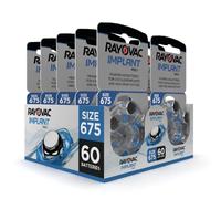 Hearing360 Pilas Rayovac Implant Pro+ 675I para implantes cocleares, tecnología Zinc-Aire, Larga duración, sin Mercurio ni cadmio (60 Pilas para implantes cocleares Rayovac)
