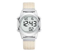 Hearkent Reloj digital parlante para mujer, con pantalla LCD de voz agradable, con números grandes, para ancianos o personas ciegas, beige, Clásico