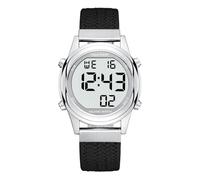 Hearkent Reloj digital parlante para mujer, con pantalla LCD de voz agradable, con números grandes, para ancianos o personas ciegas, negro, Clásico