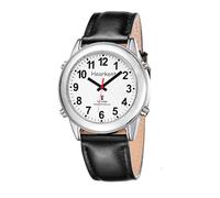 Hearkent Reloj parlante atómico con números grandes y correa expandible autoajustable para personas ciegas o ancianos con discapacidad visual, Correa de piel, MEN SIZE, Clásico