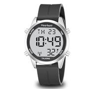 Hearkent Reloj parlante con discapacidad visual por radio, voz alemana, LCD, números grandes, fácil de leer, reloj de pulsera para personas mayores, reloj para ciegos, Silicona Negra, Clásico
